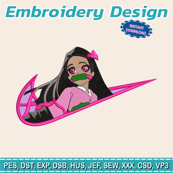 Embroidery Design / Nezuko nike / Demon Slayer