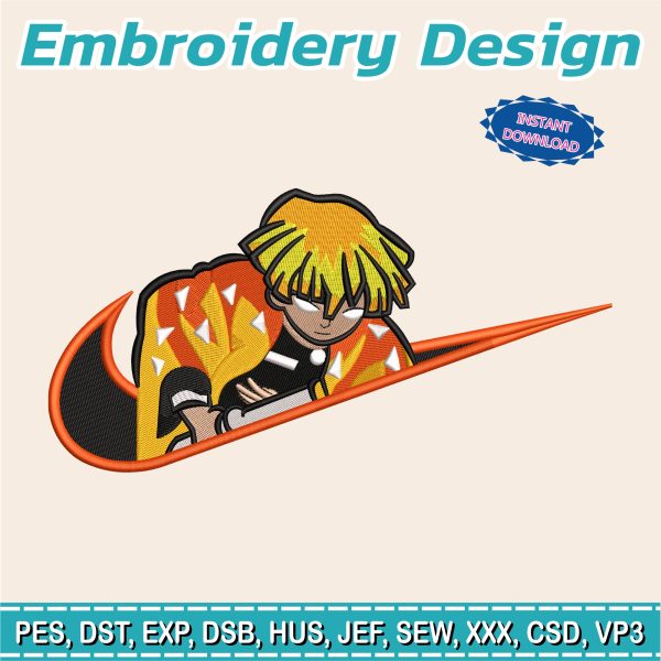 Embroidery Design / Zenitsu Agatsuma / Demon Slayer