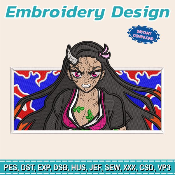 Embroidery Design / Nezuko Kamado / Demon Slayer / B