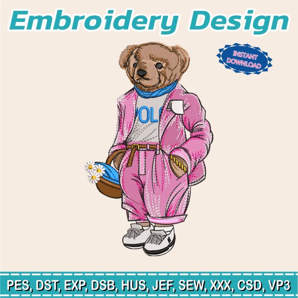 Embroidery Design / Pink Bear / RL