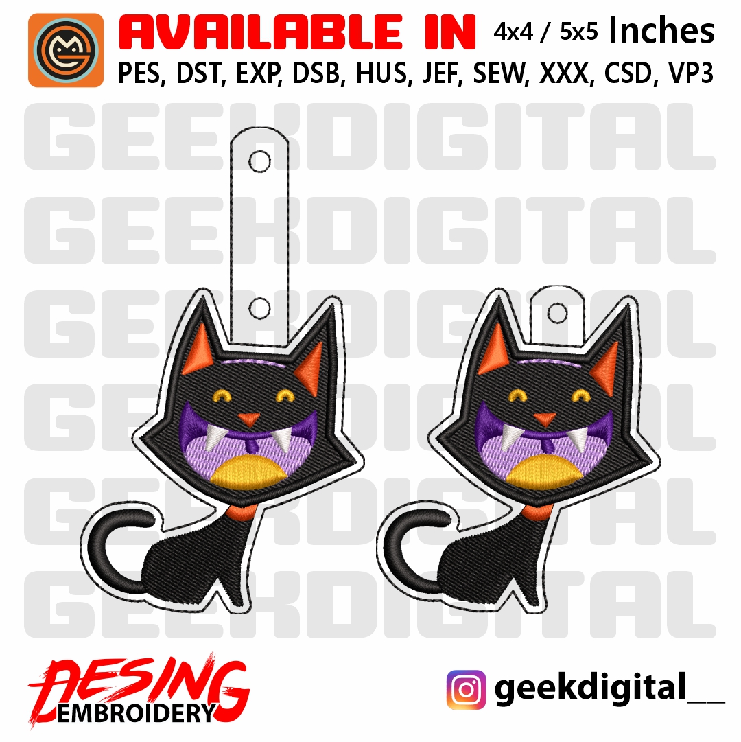 Embroidery Design / CAT Key Chain 02
