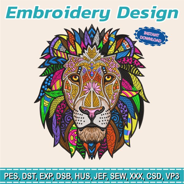 Embroidery Design / Lion Design / Hoop= 10x9"