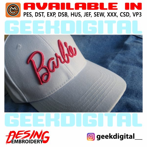 Embroidery Design / 3D CAP / BARBIE 3D