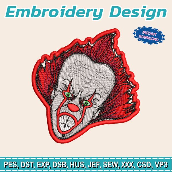 Embroidery Designs / Horror movie patch / 2 sizes / can be embroidered on / can be embroidered patch model # 8