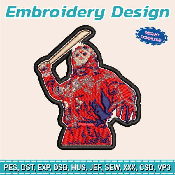 Embroidery Designs / Horror movie patch / 2 sizes / can be embroidered on / can be embroidered patch model # 12