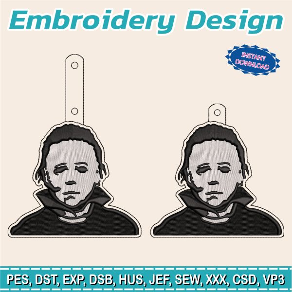 Embroidery Designs / Jason Voorhees keychain / Horror keychain / 2 models / #9