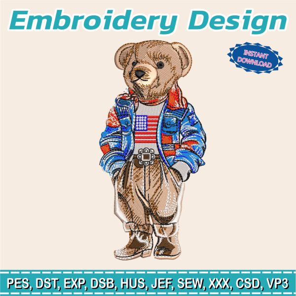 Embroidery Design / Polo Bear / country cowboy