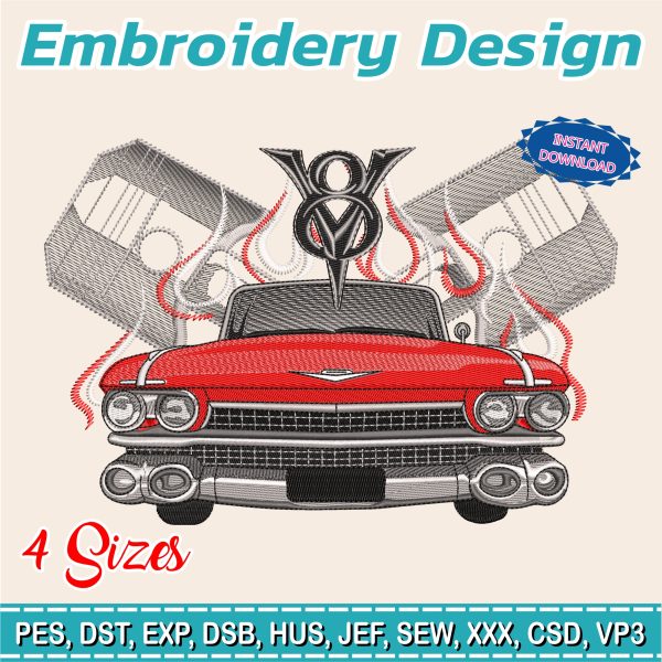 Embroidery Design / cadillac / 4 Different Sizes