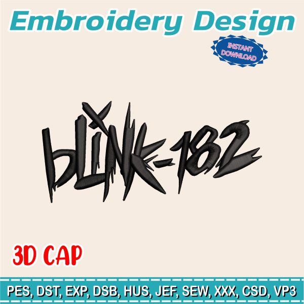 Embroidery Design CAP 3D foamy / Blink-182 / Embroidery file has been tested /