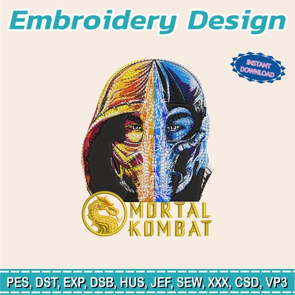 Embroidery Designs / MORTAL KOMBAT / scorpion and sub zero / mortal kombat movie