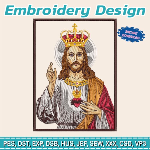 Embroidery Design / heart of Jesus / Religious Embroidery / Catholic Church / Priests / Saints