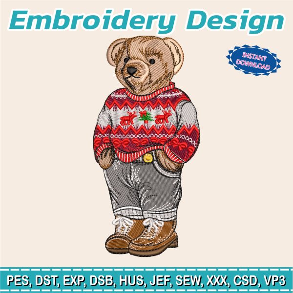 Embroidery Design / Polo Bear / christmas dad