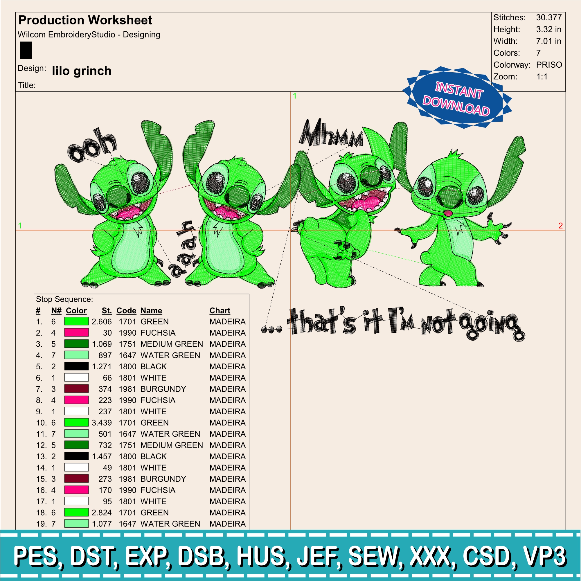 Embroidery design / Lilo from The Grinch / christmas / lilo and stitch / Embroidery file has been tested - Image 2
