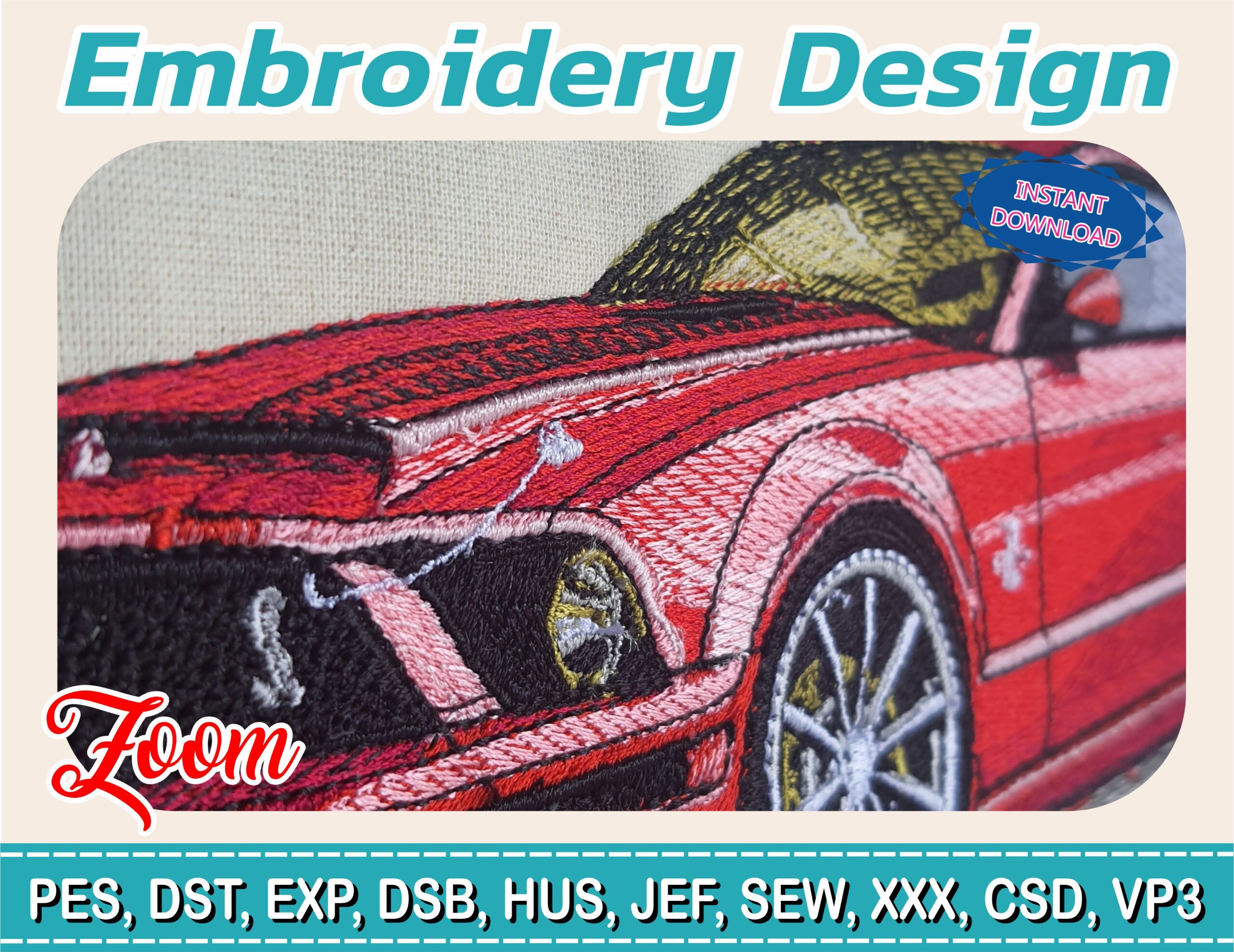 Embroidery Design / Shelby GT500 / Ford mustang shelby / 4 Different Sizes - Image 4