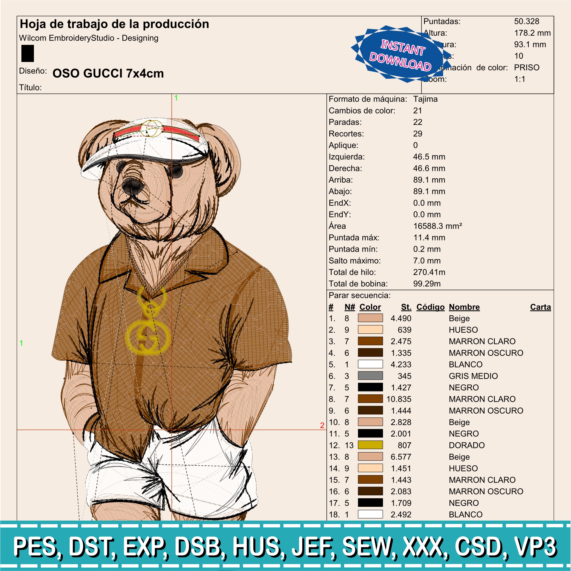 Embroidery Design / Polo Bear / Gucci Bear - Image 4