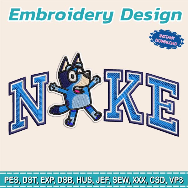 Embroidery Design / Bluey Characters / Nike Style / Bluey /