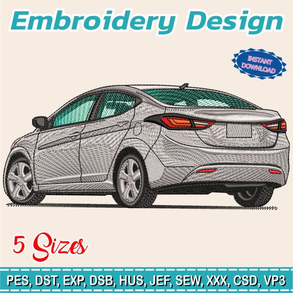 Embroidery Design / honda civic / sports car / 6 Different Sizes / INSTANT Download / Car Design / Embroidery file has been tested