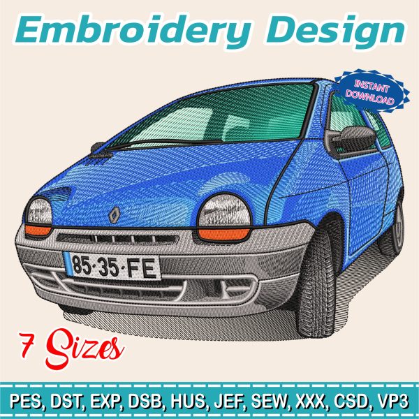 Embroidery Design / twingo RENAULT / 7 Different Sizes / INSTANT Download / Car Design / Embroidery file has been tested