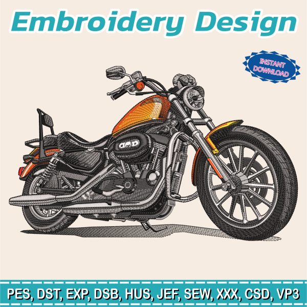 Embroidery Design / harley davidson / Motorcycle/ biker / INSTANT Download /  Embroidery file has been tested