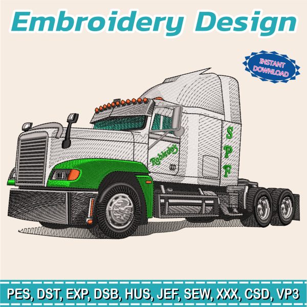 Embroidery Design / Truck White / INSTANT Download / Car Design / Embroidery file has been tested