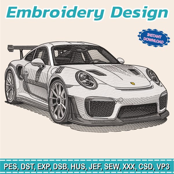 Embroidery Design / PORSCHE / sports car / INSTANT Download / Car Design / Embroidery file has been tested