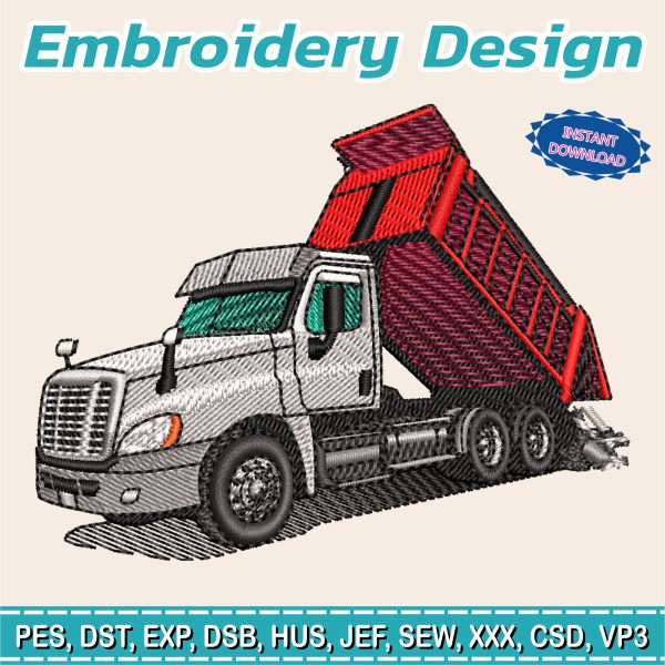 Embroidery Design / Dump Truck  / INSTANT Download / Car Design / Embroidery file has been tested