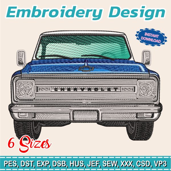 Embroidery Design / chevrolet  / 6 Different Sizes / INSTANT Download / Car Design / Embroidery file has been tested