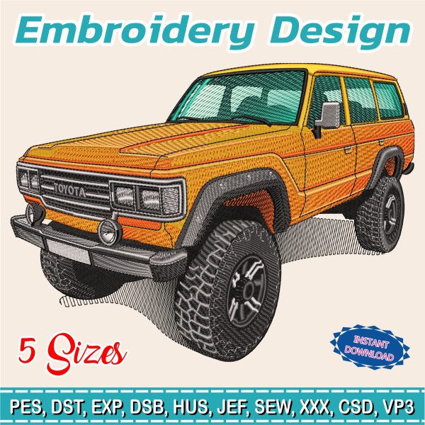Embroidery Design / toyota samurai  / 5 Different Sizes / INSTANT Download / Car Design / Embroidery file has been tested