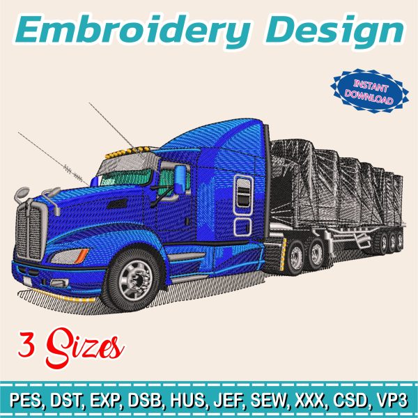Embroidery Design / Peterbilt Trucks  / 3 Different Sizes / INSTANT Download / Car Design / Embroidery file has been tested