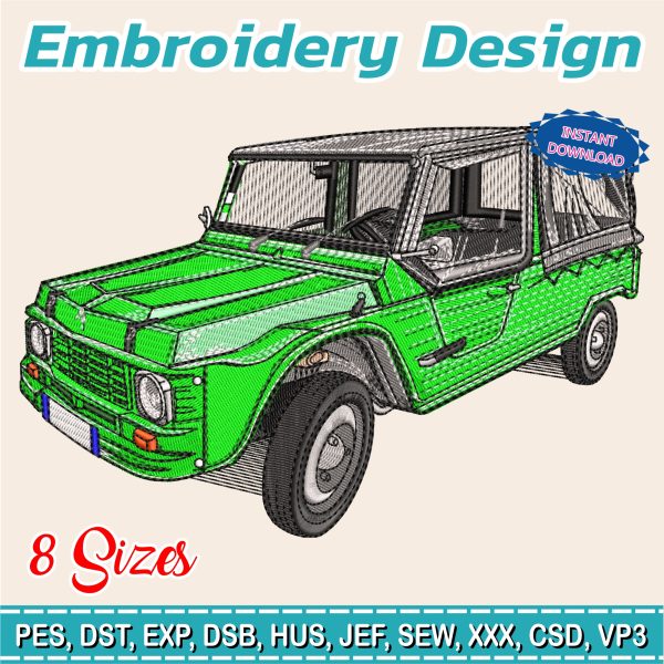 Embroidery Design / classic car/ citroen mehari / INSTANT Download / Car Design / Embroidery file has been tested