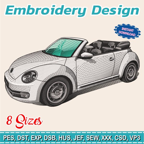 Embroidery Design / Volkswagen / volkswagen beetle / 8 Different Sizes / INSTANT Download / Car Design / Embroidery file has been tested