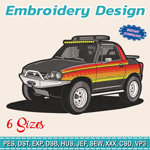 Suzuki X90 Embroidery Design | Off-Road 4x4 Machine Embroidery File | Realistic Car Stitch | Adventure SUV Digital Download