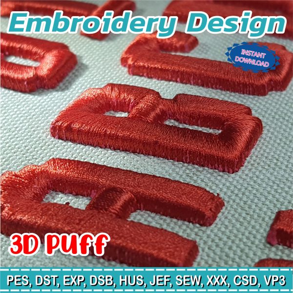 Pixel Alphabet Embroidery Font | Retro Atari Style 3D Puff Letters | Block Letters Machine Embroidery Design Embroidery file has been tested